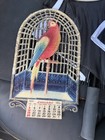 Vintage Diecut Embossed 1930 German Paper Calendar Topper Parrot Design