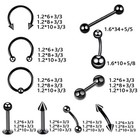 10-20pcs Body Piercing Kit Steel Septum Nose Belly Lip Ring Ear Diath-earring