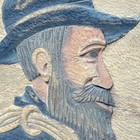 Vintage Hand-carved Wooden Face Plate Bearded Man In Hat Miner Gallery Wall