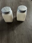 Milk Glass Salt   Pepper Shakers Vintage  Pre Owned Dutch Boy And Girl