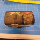 Cayman Islands Souvenir Treasure Chest Pirate Face Palm Tree Wood Trinket Box