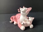 Handcrafted Whimsiclay Amy Lacombe Mommy   Me Cats Figurine  it s A Girl 