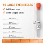 50 Pcs Large Eye Sturdy Hand Sewing Needles - Easy To Thread Embroidery Needl   