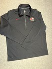 Nike Team Canada Hockey Dri-fit 1 4 Zip Pullover Black Red Maple Leaf Vintage