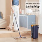 Mop And Bucket Set Wringer With 2 Microfiber Pads Flat Mop System Cleaning Tool
