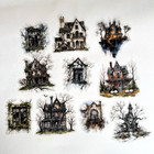 Halloween Spooky House Stickers Scrapbooking Junk Journaling Cards