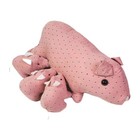 Vtg Stuffed Mama Pig Baby Piglets Feeding Time Rustic Country Farm Barn Decor