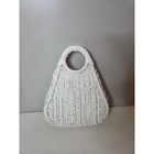 Vtg Wicker Wall Pocket Hanging Flower Baskets White Set 2 Farmhouse Cottagecore