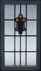 Pretty Floral Midsize Old English Leaded Stained Glass Window 15  X 26 
