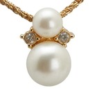 Dior Pendant Necklace Gold Plated Faux Pearl Rhinestone Women s Dior