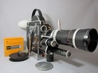 Mint Bolex Rex Reflex 16mm Movie Camera  Kern Vario Zoom C-mount Lens  Flat Base