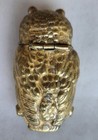 Antique Brass Vesta Case Match Safe Owl
