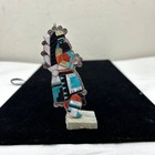Large Zuni Inlay Kachina Pin Pendant With Stand By Eldred Martinez