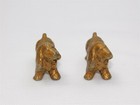 Pair Of Vintage Cast Pewter Bronze Cocker Spaniel Paperweights 1 5  Tall