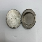 Vtg Avon Locket Pendant Brooch Oval Black Faceted 60s Solid Perfume Glace Holder
