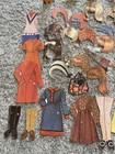 Vtg Paper Doll Plastic Figure Set W  Base Pastel 50s 60s Mod W  Many Outfits