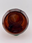 Vintage Glass Apothecary Jar Dark Amber Brown Starburst Lid 4    Airtight