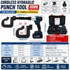 18v Cordless Knockout Punch Tool 6-16mm 80mm Deep Throat 2 Batteries