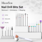 21pcs Nail Drill Bit Set  Professional 3 32   Ceramic Diamond Carbide Acrylic Ge