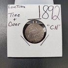 1892 Copper Nickel Custom Engraved Love Token Tree   Deer
