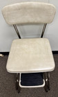 Vintage Mid-century - Cosco Step Stool - Pull Out Steps - Off White - Vinyl Seat