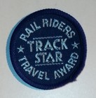 Vintage 80s Rail Riders Track Star Travel Award Cloth Badge Patch Railway Trains