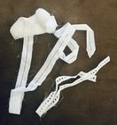 Vtg Soft White Cotton Embroidered Eyelet Insertion Beading Lace Lot Of 2