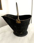 Antique Vintage Black Coal Scuttle Ash Bucket