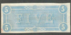 1864  5 Confederate Civil War Currency  Capitol At Richmond   Choice Au unc