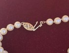 Vtg 14k Gold Clasp Pearl Necklace Single Strand Knotted Simple Minimal Elegant 