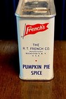 Vintage French   s 1 1 2 Oz  Pumpkin Pie Spice Tin - Full    Rochester N y 