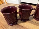 6 Lot Turnbury By Dinex  3000 Cranberry Mugs Usa Made  Vintage
