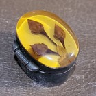 Vintage Mexico 925 Sterling Silver Rosebuds Resin Lid Pill Box Taxco 