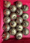 Antique Victorian Brass     Floral Shank Buttons     Set Of 18     10   13mm
