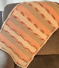 Crochet Baby Blanket New Peach White Multi Color Stroller Blanket Car Seat Cover