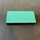 Vintage Green Black Bakelite Hinged Box Community Plate Art Deco Modernistic