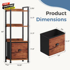 4 Tier Bookshelf With Drawer  Tall Narrow Bookcase Storage Organizer         