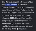 Star Wars Ep 3   revenge Of The Sith  Original Flyer - C 2005  read Description 