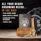 Viking Revolution Beard Comb   Beard Brush Set For Men -- Natural Boar Bristle B