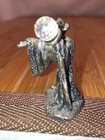 Vintage Wapw Merlin Wizard Pewter Figurine Crystal Ball Staff Uk Miniature 2 25