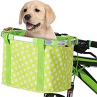 Bike Basket small Pets Cat Dog Folding Carrier removable Bicycle Green