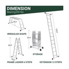 330lb 12 5ft Multi Purpose Aluminum Extension 7 In 1 Folding Step Ladder Fold   