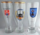 Lot  3  Vintage German Volkswanderung  Gold Rimmed Pilsner Beer Glasses  1991-92