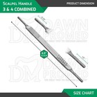 3 Pcs Double End Scalpel Handle  3    4 Surgical Blade Holder German Grade