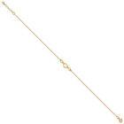 Solid 14k Yellow Gold Open Heart Anklet Plus Extender - 10  - Made In Italy