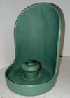 Antique Hampshire Pottery Matt Green Arts   Crafts Hooded Chamberstick Candle 80