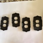 Vintage Antique Brass Metal Double Duplex Outlet Cover Plate Decorative Lot 4