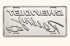    chevrolet Racing    Red Bow Tie  Plate Is Chrome In Color  Novelty License Plate 