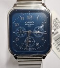 Casio Mtp-m306d-2a Analog Rectangle Blue Dial Stainless Steel Band Men s Watch