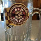 Large Heavy Glass A w Root Beer 7    Mug 2001 Commemorative Checkered Flag